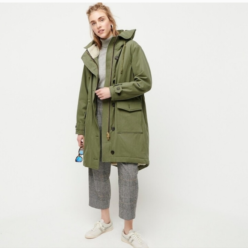 J crew parka coat